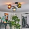 Gastor Plafondlamp, Kogellampje Blauw, Groen, Duidelijk, Koperkleurig, 3-lichts