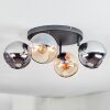 Koyoto Plafondlamp, Kogellampje Amber, Chroom, Rookkleurig, 4-lichts