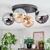 Koyoto Plafondlamp, Kogellampje Amber, Chroom, Rookkleurig, 4-lichts