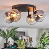 Koyoto Plafondlamp, Kogellampje Amber, Duidelijk, Rookkleurig, 4-lichts