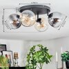 Koyoto Plafondlamp, Kogellampje Amber, Duidelijk, Rookkleurig, 4-lichts