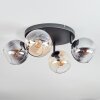 Koyoto Plafondlamp, Kogellampje Amber, Duidelijk, Rookkleurig, 4-lichts