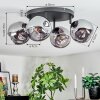 Ripoll Plafondlamp, Kogellampje Rookkleurig, 4-lichts