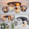 Ripoll Plafondlamp, Kogellampje Amber, Duidelijk, Rookkleurig, 4-lichts