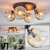 Ripoll Plafondlamp, Kogellampje Amber, Duidelijk, 4-lichts