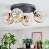 Ripoll Plafondlamp, Kogellampje Amber, Duidelijk, 4-lichts