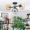 Gastor Plafondlamp, Kogellampje Amber, Duidelijk, Rookkleurig, 3-lichts