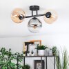 Gastor Plafondlamp, Kogellampje Amber, Duidelijk, Rookkleurig, 3-lichts