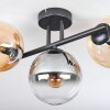 Gastor Plafondlamp, Kogellampje Amber, Duidelijk, Rookkleurig, 3-lichts