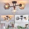 Ripoll Plafondlamp, Kogellampje Amber, Duidelijk, Rookkleurig, 3-lichts