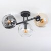 Ripoll Plafondlamp, Kogellampje Amber, Duidelijk, Rookkleurig, 3-lichts