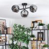 Ripoll Plafondlamp, Kogellampje Rookkleurig, 3-lichts