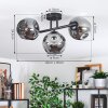 Ripoll Plafondlamp, Kogellampje Rookkleurig, 3-lichts