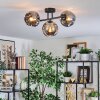 Ripoll Plafondlamp, Kogellampje Rookkleurig, 3-lichts