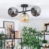 Ripoll Plafondlamp, Kogellampje Amber, Rookkleurig, 3-lichts