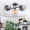 Ripoll Plafondlamp, Kogellampje Amber, Rookkleurig, 3-lichts