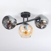Ripoll Plafondlamp, Kogellampje Amber, Rookkleurig, 3-lichts