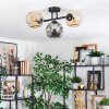 Ripoll Plafondlamp, Kogellampje Amber, Rookkleurig, 3-lichts