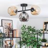 Ripoll Plafondlamp, Kogellampje Amber, Rookkleurig, 3-lichts