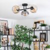 Ripoll Plafondlamp, Kogellampje Amber, Duidelijk, Rookkleurig, 3-lichts