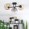 Ripoll Plafondlamp, Kogellampje Amber, Duidelijk, Rookkleurig, 3-lichts