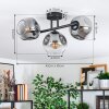 Ripoll Plafondlamp, Kogellampje Duidelijk, Rookkleurig, 3-lichts