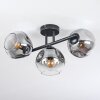 Ripoll Plafondlamp, Kogellampje Duidelijk, Rookkleurig, 3-lichts