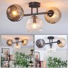 Ripoll Plafondlamp, Kogellampje Amber, Duidelijk, Rookkleurig, 3-lichts