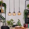 Koyoto Hanglamp, Kogellampje, Hanglamp Natuurlijke kleuren, Zwart, 3-lichts