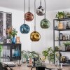 Ripoll Hanglamp, Kogellampje, Hanglamp Blauw, Chroom, Goud, Groen, Koperkleurig, Rookkleurig, 5-lichts