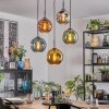 Ripoll Hanglamp, Kogellampje, Hanglamp Blauw, Chroom, Goud, Groen, Koperkleurig, Rookkleurig, 5-lichts