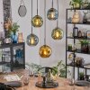 Ripoll Hanglamp, Kogellampje, Hanglamp Blauw, Goud, Groen, 5-lichts