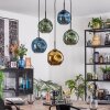 Ripoll Hanglamp, Kogellampje, Hanglamp Blauw, Goud, Groen, 5-lichts
