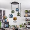 Ripoll Hanglamp, Kogellampje, Hanglamp Blauw, Goud, Groen, 5-lichts