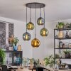 Ripoll Hanglamp, Kogellampje, Hanglamp Blauw, Goud, Groen, 5-lichts