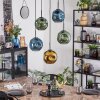 Ripoll Hanglamp, Kogellampje, Hanglamp Blauw, Goud, Groen, 5-lichts