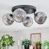 Ripoll Plafondlamp, Kogellampje Chroom, Duidelijk, Rookkleurig, 4-lichts