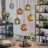 Ripoll Hanglamp, Kogellampje, Hanglamp Blauw, Goud, Groen, Koperkleurig, 5-lichts