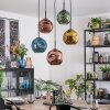 Ripoll Hanglamp, Kogellampje, Hanglamp Blauw, Goud, Groen, Koperkleurig, 5-lichts