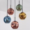 Ripoll Hanglamp, Kogellampje, Hanglamp Blauw, Goud, Groen, Koperkleurig, 5-lichts