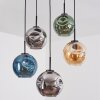 Ripoll Hanglamp, Kogellampje, Hanglamp Amber, Blauw, Chroom, Groen, Rookkleurig, 5-lichts