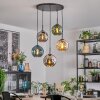 Ripoll Hanglamp, Kogellampje, Hanglamp Amber, Blauw, Chroom, Groen, Rookkleurig, 5-lichts