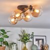 Chehalis Plafondlamp, Kogellampje Amber, Duidelijk, 4-lichts