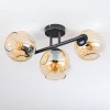 Ripoll Plafondlamp, Kogellampje Amber, 3-lichts