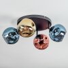 Ripoll Plafondlamp, Kogellampje Blauw, Goud, Koperkleurig, 4-lichts