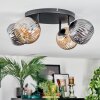 Ripoll Plafondlamp, Kogellampje Amber, Rookkleurig, 4-lichts