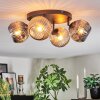 Ripoll Plafondlamp, Kogellampje Amber, Rookkleurig, 4-lichts