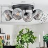 Ripoll Plafondlamp, Kogellampje Duidelijk, Rookkleurig, 4-lichts