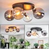 Gastor Plafondlamp, Kogellampje Amber, Duidelijk, Rookkleurig, 4-lichts