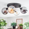 Gastor Plafondlamp, Kogellampje Amber, Duidelijk, Rookkleurig, 4-lichts